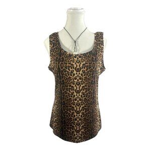 Nygard Women's Leopard Print Stretch Vest Tank Top Size Medium